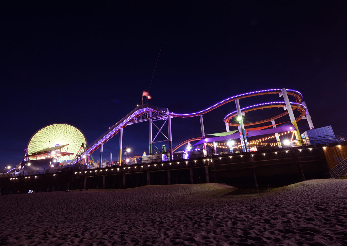 Santa Monica Pier at night