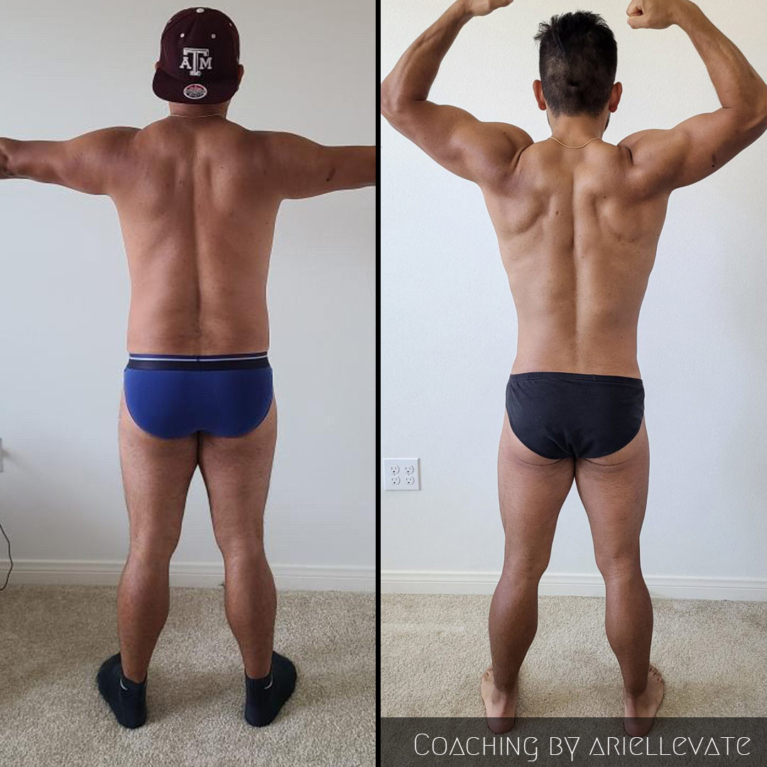 Muscle gain and fat loss transformation